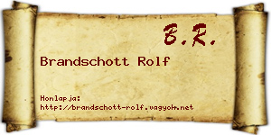 Brandschott Rolf névjegykártya
